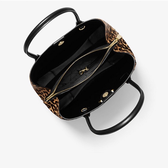 *NEW* Michael kors Mercer Gallery Medium Leopard Calf Hair Satchel - Picture 2 of 5
